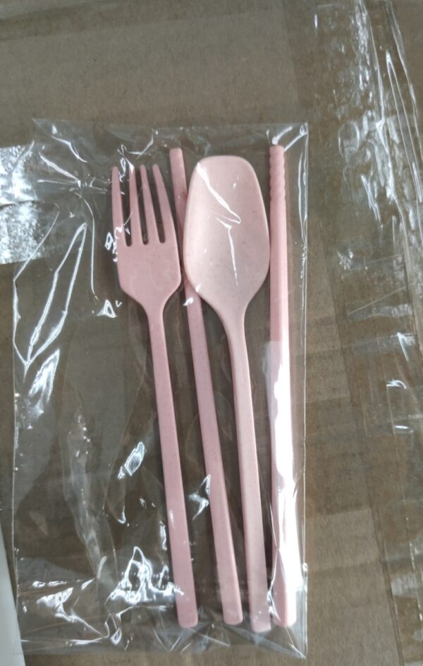 100193518632919.jpg Wheat Straw, Children's Bowl, Cartoon, Wheat Chopsticks, Fork Spoon, Fruit Dish, Mickey's Bowl, Lovely Gift Set