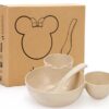 1115651822897.jpg Wheat Straw, Children's Bowl, Cartoon, Wheat Chopsticks, Fork Spoon, Fruit Dish, Mickey's Bowl, Lovely Gift Set