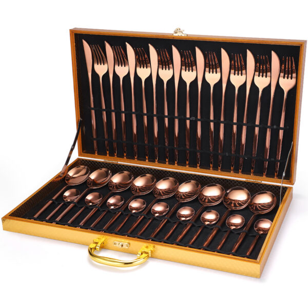 1614303850529.jpg 36-piece Stainless Steel Tableware Wooden Box Gift Box Set
