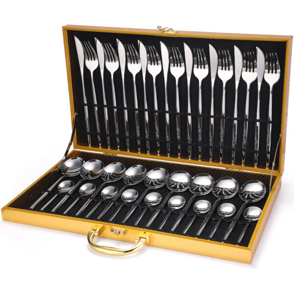1614303850531.jpg 36-piece Stainless Steel Tableware Wooden Box Gift Box Set