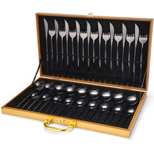 1614303850544.jpg 36-piece Stainless Steel Tableware Wooden Box Gift Box Set