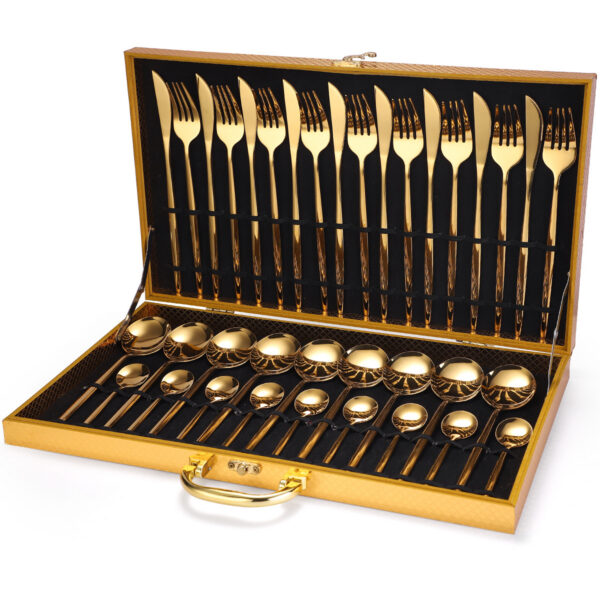 1614303851228.jpg 36-piece Stainless Steel Tableware Wooden Box Gift Box Set