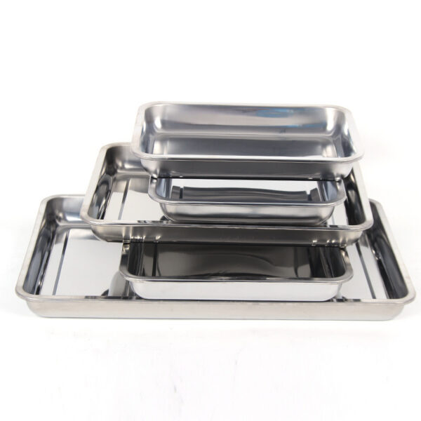 2306581221781.jpg Stainless Steel Storage Trays Square Plate Thickening Pans Rectangular Tray Barbecue Deep Rice Dishes Bbq Kitchen Accessories