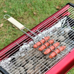 23130857515933.jpg Outdoor Grilling Accessories Barbecue Tools Wooden Handle Sausage Clip Barbecue Clip Vegetable Clip Barbecue Rack