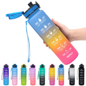 24254e3a-ec3d-4e17-90d4-599c0f92c6cd.jpg 1L Tritan Water Bottle With Time Marker Bounce Cover Motivational Water Bottle Cycling Leakproof Cup For Sports Fitness Bottles