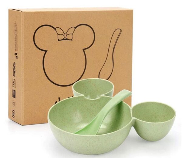 2929253777609.jpg Wheat Straw, Children's Bowl, Cartoon, Wheat Chopsticks, Fork Spoon, Fruit Dish, Mickey's Bowl, Lovely Gift Set
