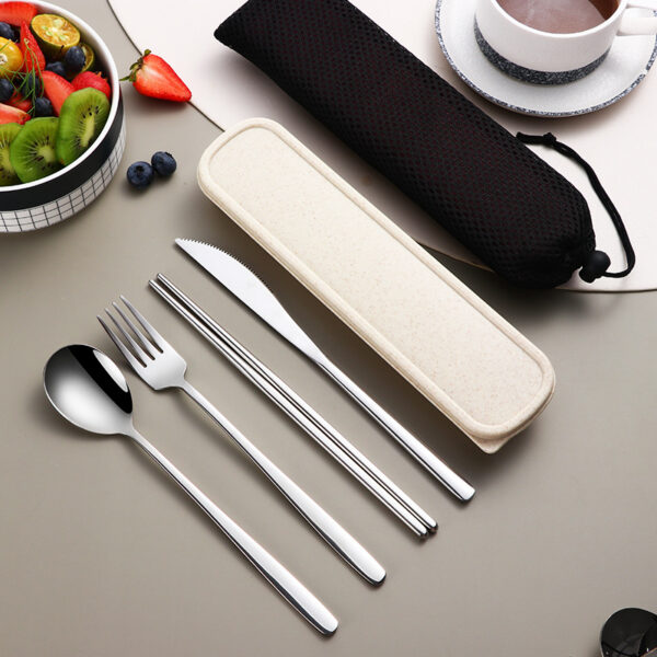 2d691e82-2557-4bf0-8ec0-ce9531e8b792.jpg 304 Dinnerware Set Flatware Kitchen Accessories Camping Travel Sets Gold Knife Fork Spoon Portable Cutlery Sets With Case