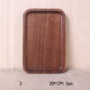 Japanese Style Wooden Black Walnut Rectangular Dinner Plate