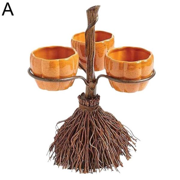 5287ae7f-74e6-4eb4-845b-5bb3b586925a.jpg Halloween Broom Pumpkin Snack Bowl Rack Decorations Home Decor