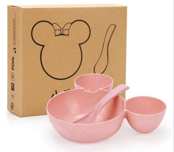 6281262986473.jpg Wheat Straw, Children's Bowl, Cartoon, Wheat Chopsticks, Fork Spoon, Fruit Dish, Mickey's Bowl, Lovely Gift Set