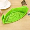 Silicone Clip-on Pot Pan Bowl Funnel Oil Strainer Creative Rice Washing Colander for Draining Liquid Fits All Pot Size