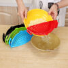 Silicone Clip-on Pot Pan Bowl Funnel Oil Strainer Creative Rice Washing Colander for Draining Liquid Fits All Pot Size