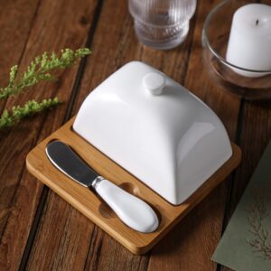 8177910563066.jpg Simple Rectangle Ceramic Butter Dish With Lid Set