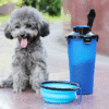 2 In 1Pet Water Bottle Dispenser Travel Portable Dog Cat Drinking Silicone Bowl