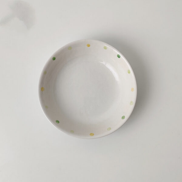 ddaba0a1-66e1-4f3e-810d-05f4dedc7ab2.jpg Dot Ceramic Plate Set Small Breakfast Plate Dessert Plate Flavor Plate Oval Plate